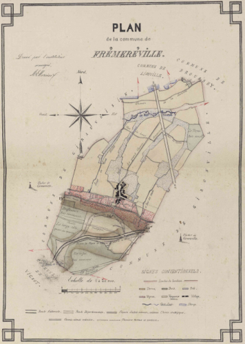 Plan communal de Frémeréville au XIXe siècle. Crédit : DR